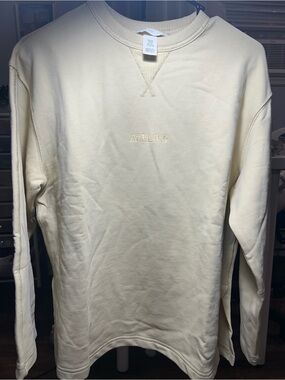 H&M Cream 'ATELIER' Embroidered Sweatshirt size XXS  oversized